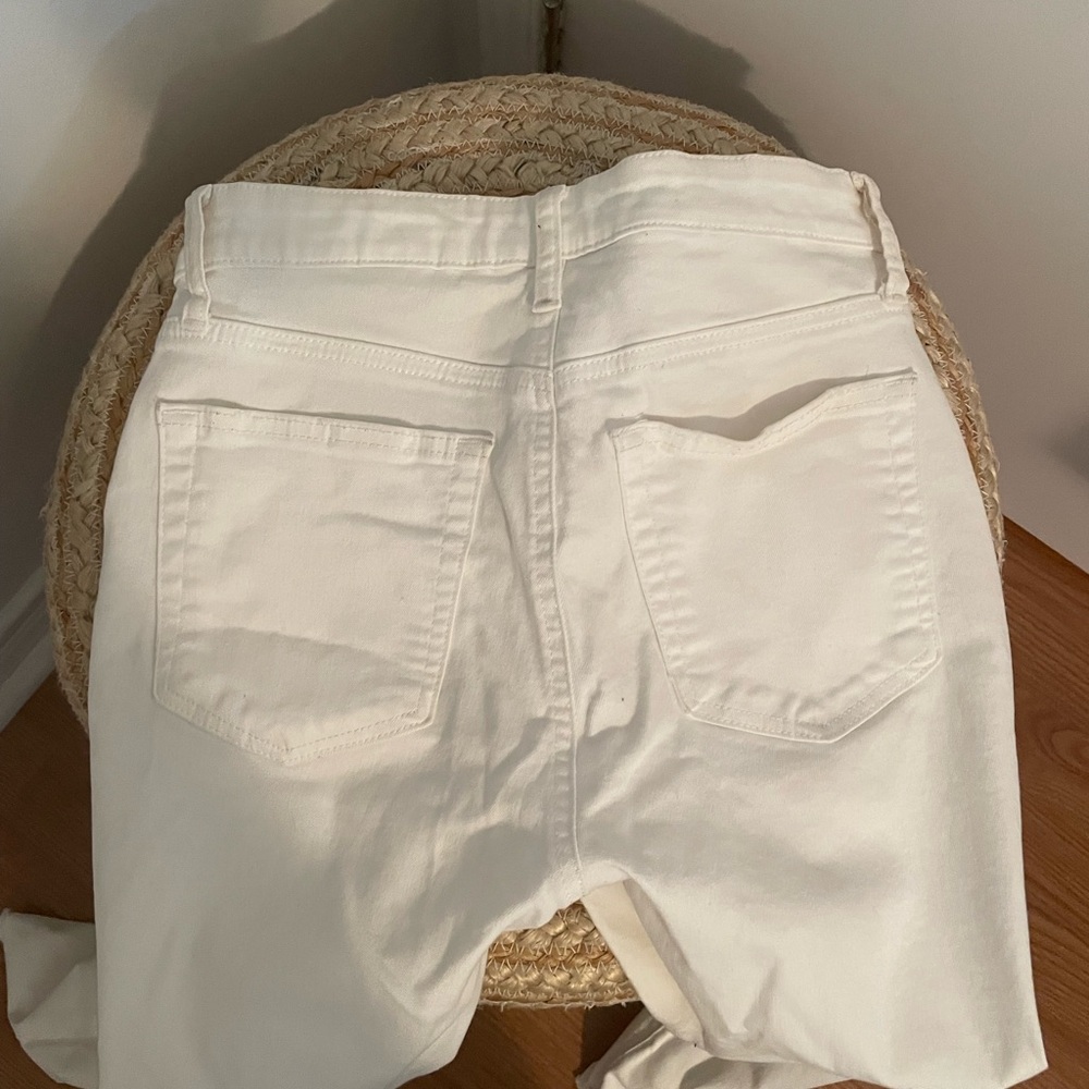 High rise white jeans
